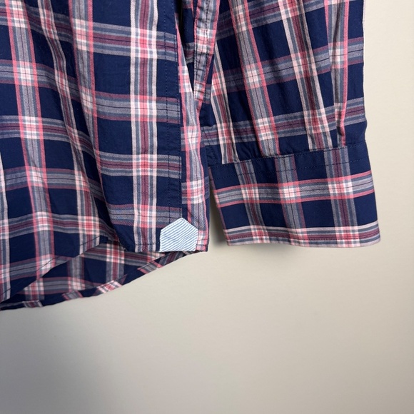 LINCS DC&Co Men's Lightweight Long Sleeve Button Up Shirt Navy/Pink Size X-Large - Picture 4 of 14